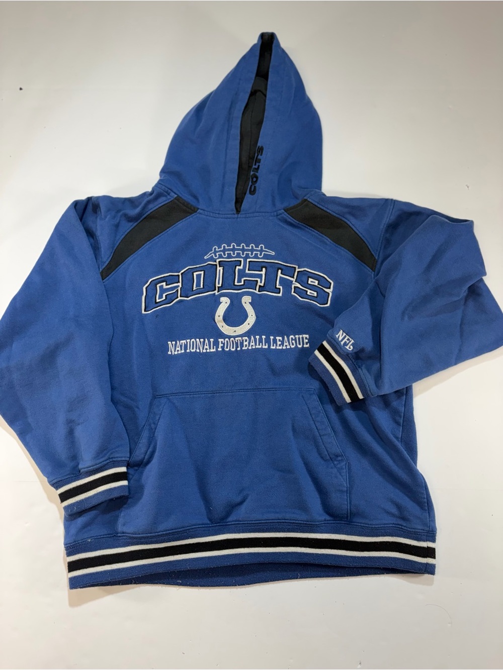 NFL Indianapolis Colts Youth Extra Large Blue Graphic Pullover Hoodie XL 16/18